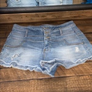 High Rise Denim Shorts